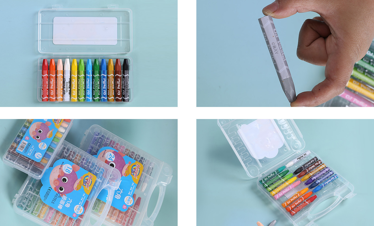 Transparent Plastic Box Heavy Color Oil Pastel Diy Brush Art Supplies